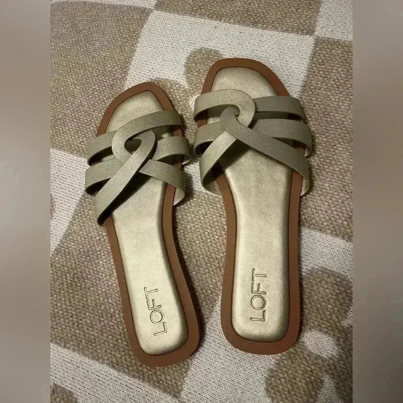 LOFT Strappy Leather Slide Sandals - Picture 3 of 4